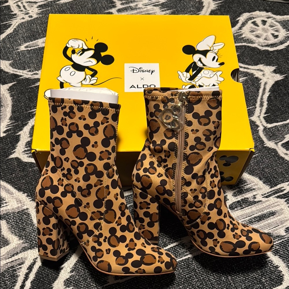 Aldo Women's Tan Mickey Mouse Ankle Boots